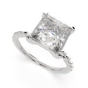 Renata Princess Cut Solitaire Rope Engagement Ring Setting - Nivetta